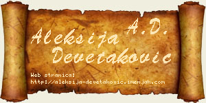 Aleksija Devetaković vizit kartica